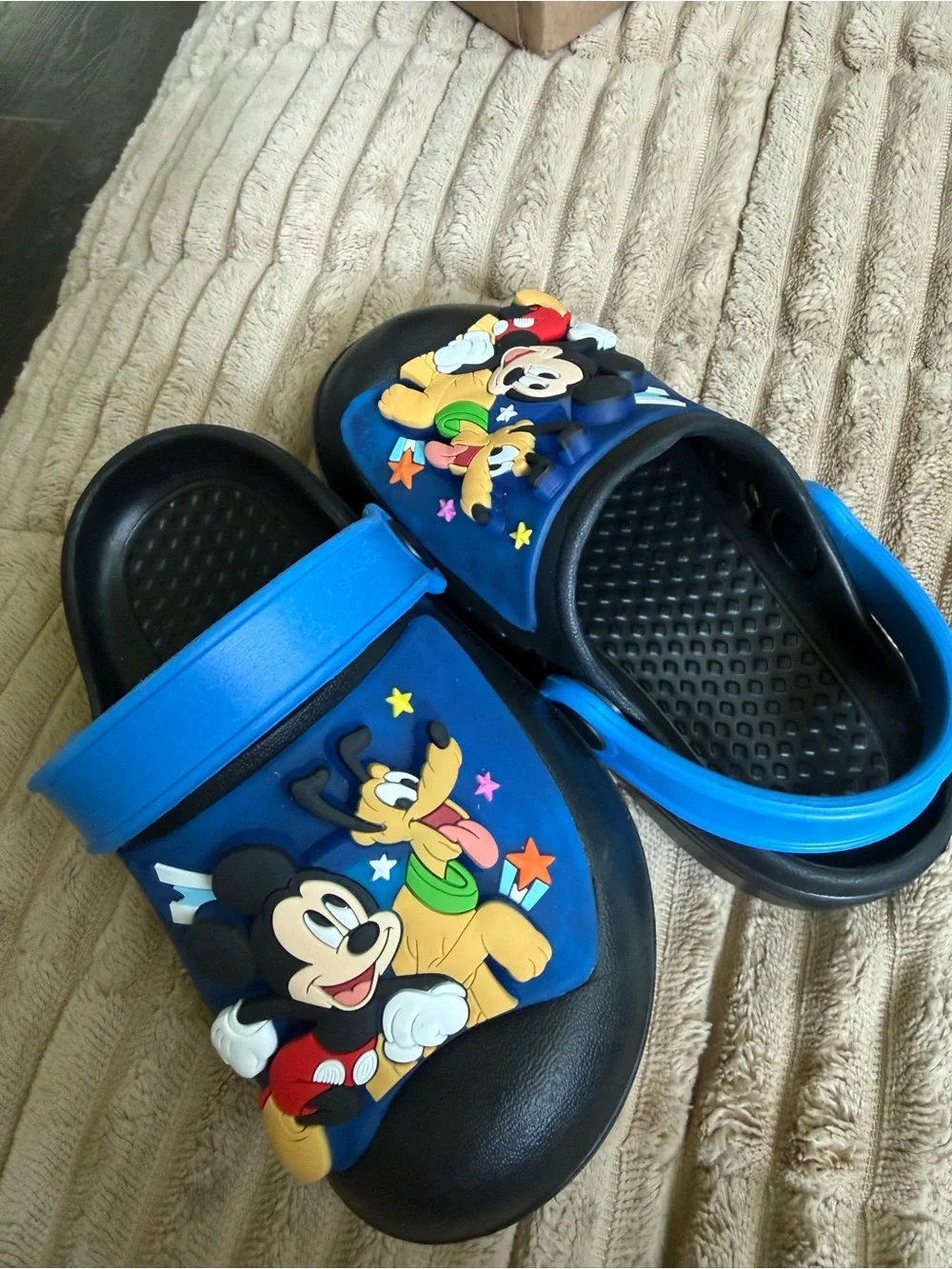 Disney Mickey & Pluto Blue and Black Kids Clogs